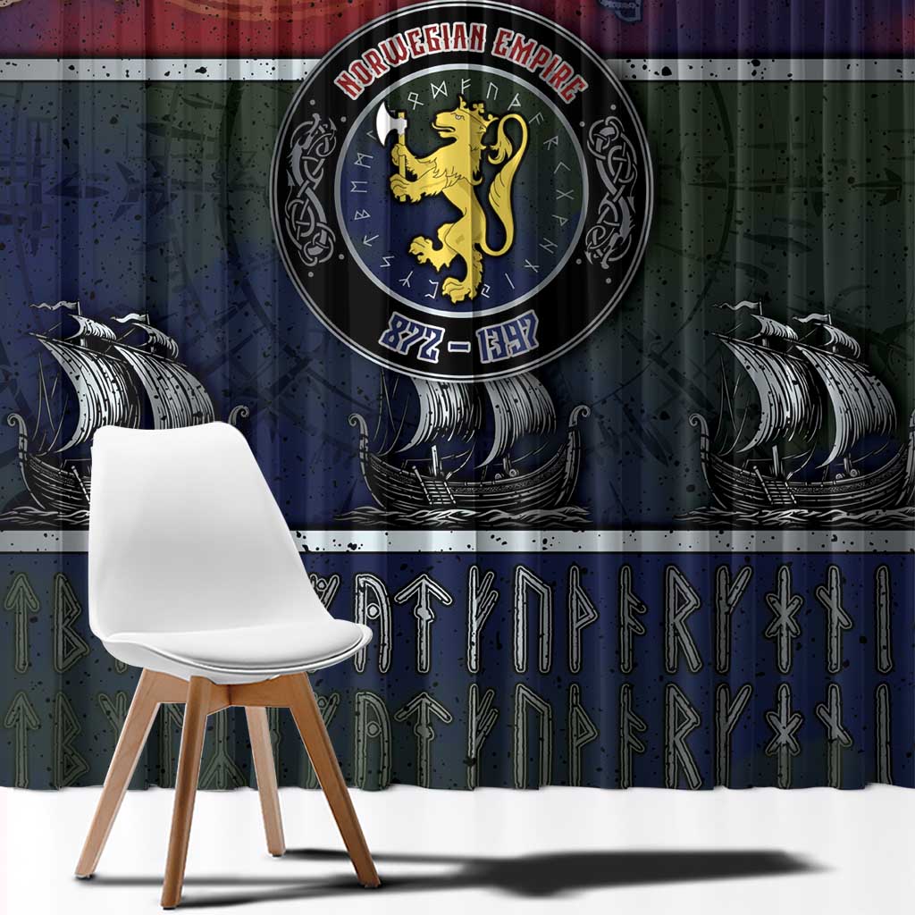 Norwegian Empire Window Curtain Ancient Viking Patterns - Wonder Print Shop