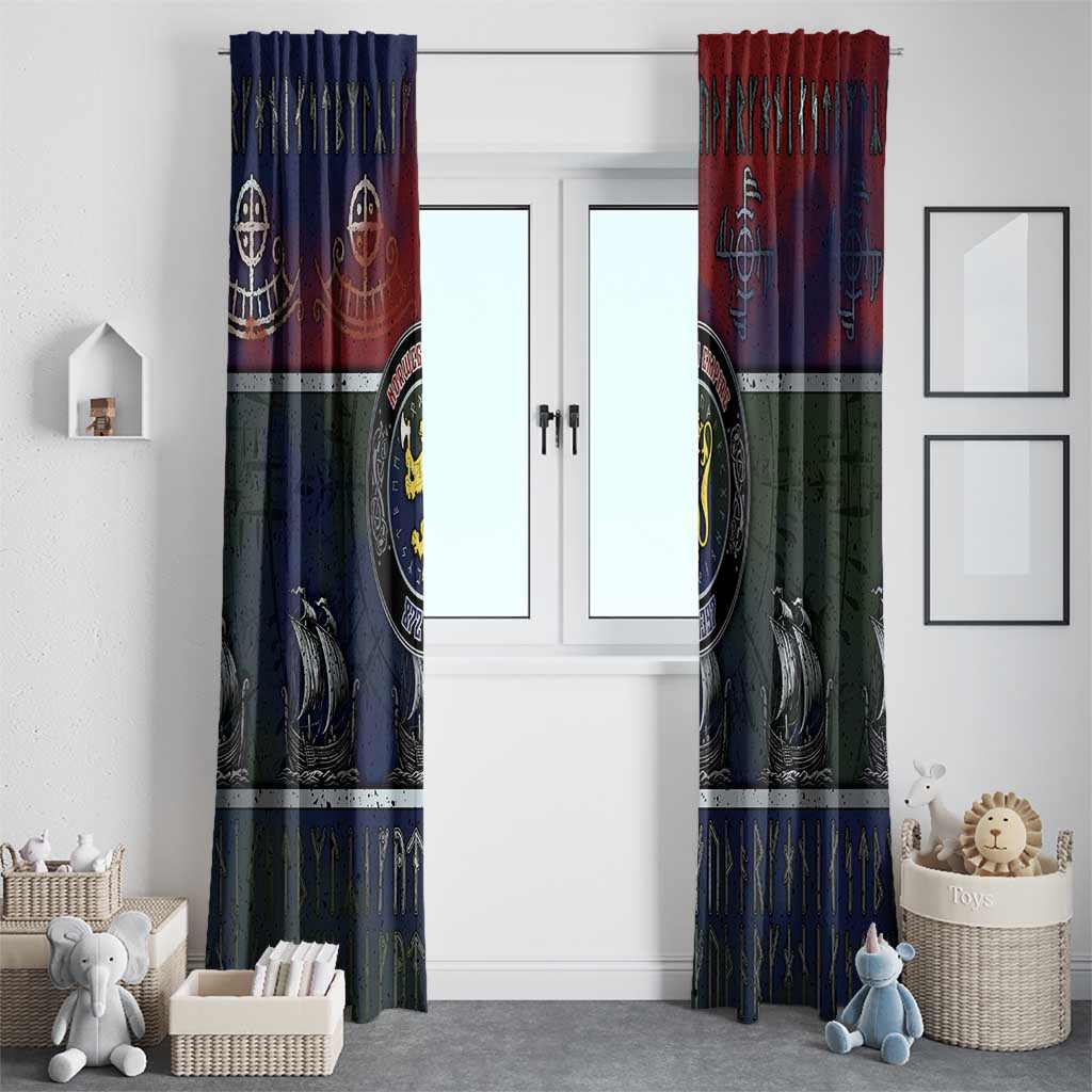 Norwegian Empire Window Curtain Ancient Viking Patterns - Wonder Print Shop