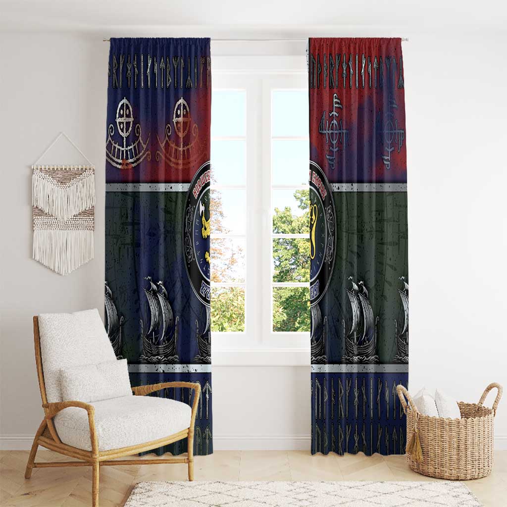 Norwegian Empire Window Curtain Ancient Viking Patterns - Wonder Print Shop
