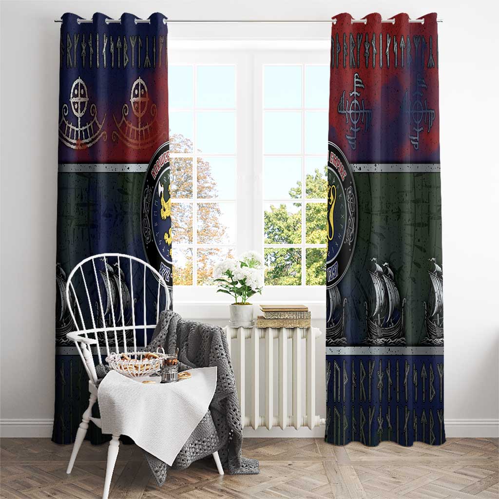 Norwegian Empire Window Curtain Ancient Viking Patterns - Wonder Print Shop