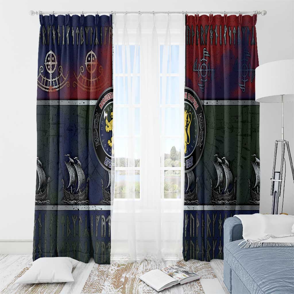 Norwegian Empire Window Curtain Ancient Viking Patterns - Wonder Print Shop