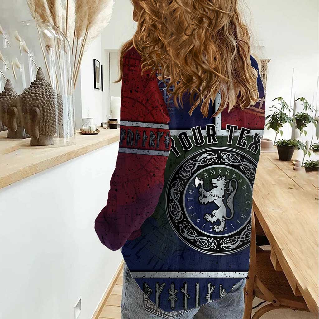 Personalized Norwegian Empire Women Casual Shirt Ancient Viking Patterns - Wonder Print Shop