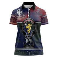 Personalized Norwegian Empire Women Polo Shirt Ancient Viking Patterns - Wonder Print Shop