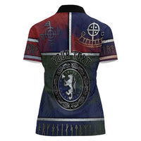 Personalized Norwegian Empire Women Polo Shirt Ancient Viking Patterns - Wonder Print Shop