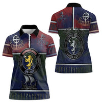 Personalized Norwegian Empire Women Polo Shirt Ancient Viking Patterns - Wonder Print Shop