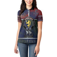Personalized Norwegian Empire Women Polo Shirt Ancient Viking Patterns - Wonder Print Shop