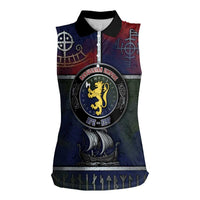 Personalized Norwegian Empire Women Sleeveless Polo Shirt Ancient Viking Patterns - Wonder Print Shop