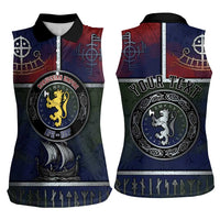 Personalized Norwegian Empire Women Sleeveless Polo Shirt Ancient Viking Patterns - Wonder Print Shop