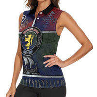 Personalized Norwegian Empire Women Sleeveless Polo Shirt Ancient Viking Patterns - Wonder Print Shop