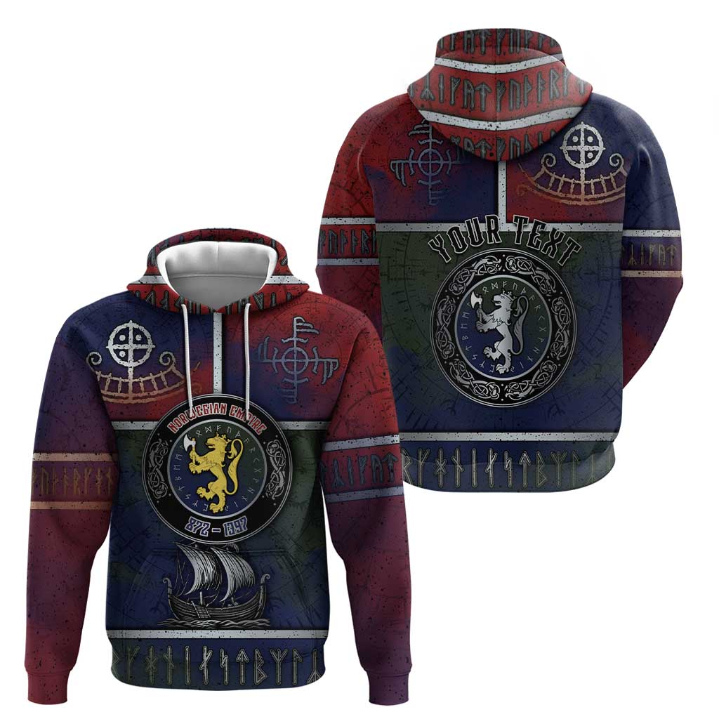 Personalized Norwegian Empire Zip Hoodie Ancient Viking Patterns - Wonder Print Shop