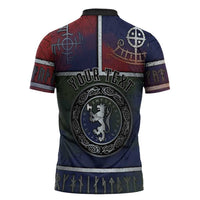 Personalized Norwegian Empire Zipper Polo Shirt Ancient Viking Patterns - Wonder Print Shop