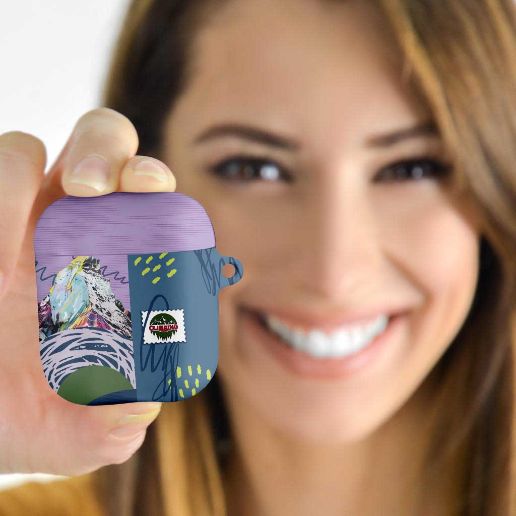 Climbing AirPods Case Mountain Art Retro Style
