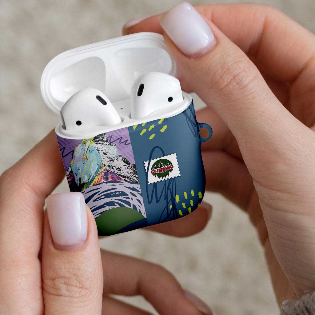 Climbing AirPods Case Mountain Art Retro Style