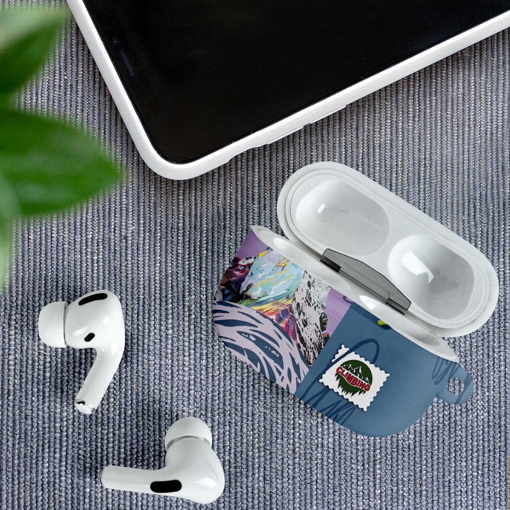Climbing AirPods Case Mountain Art Retro Style