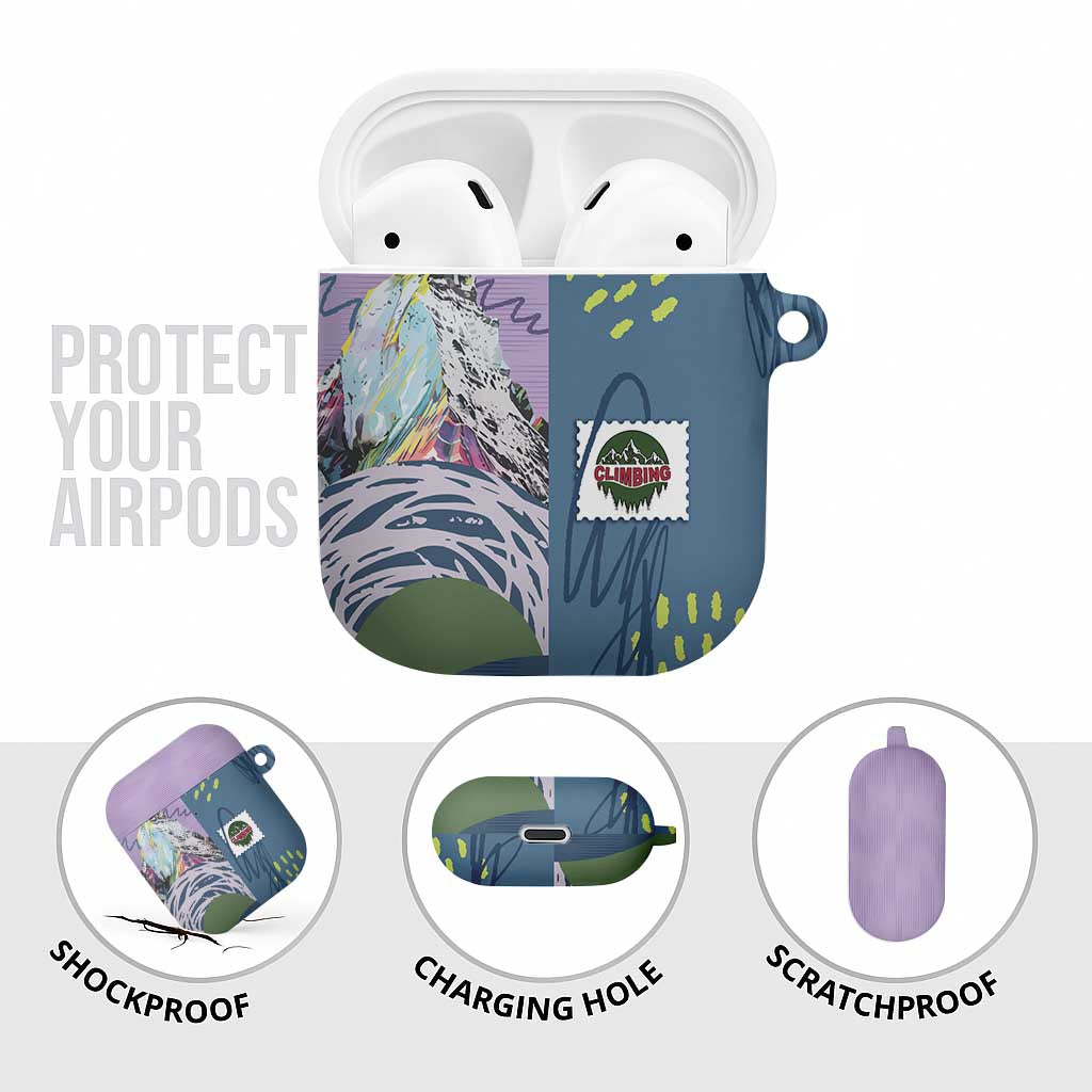 Climbing AirPods Case Mountain Art Retro Style