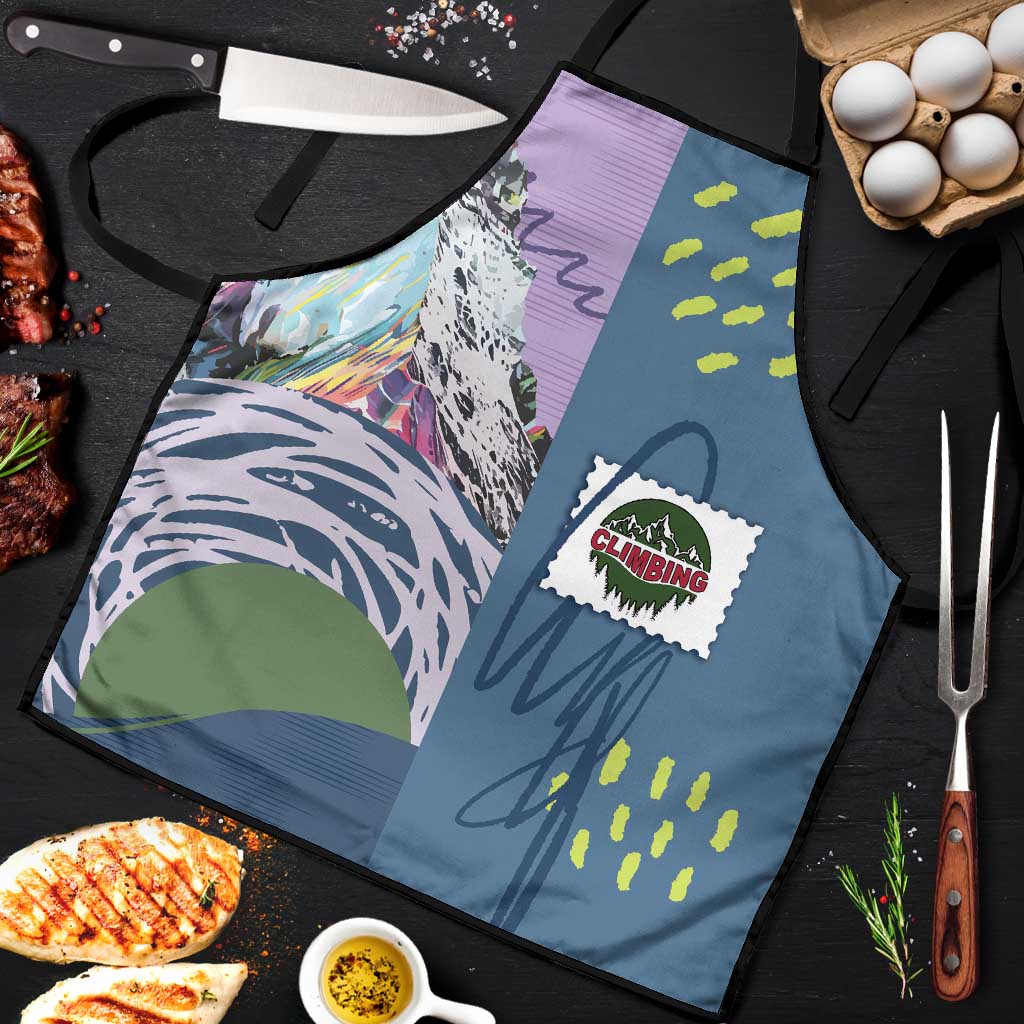 Climbing Apron Mountain Art Retro Style