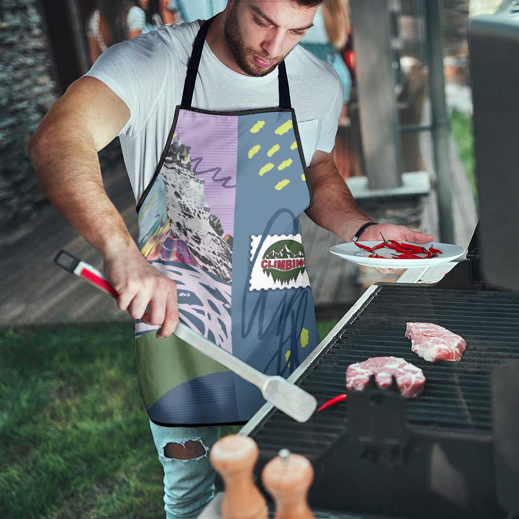 Climbing Apron Mountain Art Retro Style