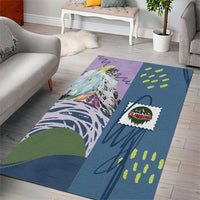 Climbing Area Rug Mountain Art Retro Style