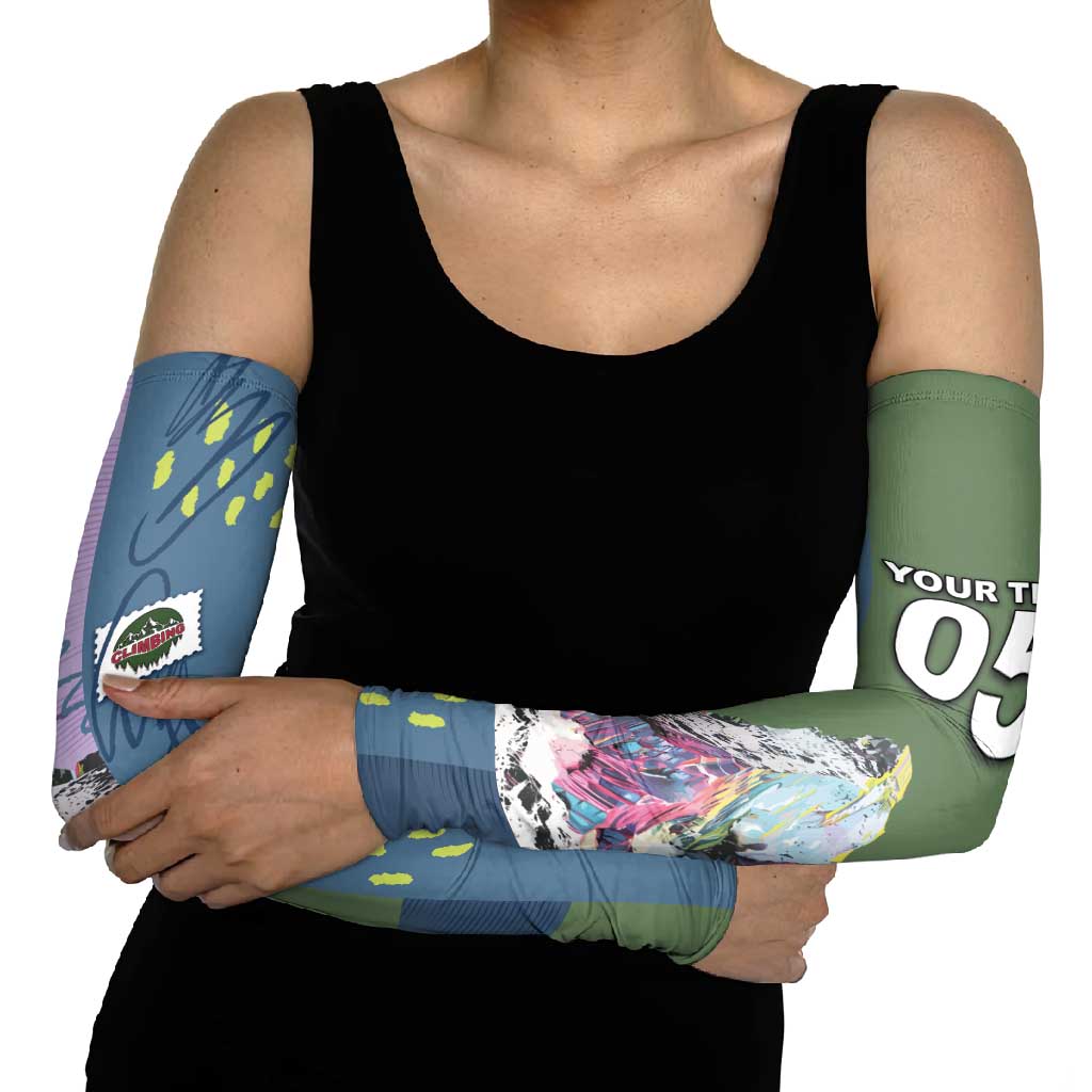 Custom Climbing Arm Sleeves Mountain Art Retro Style