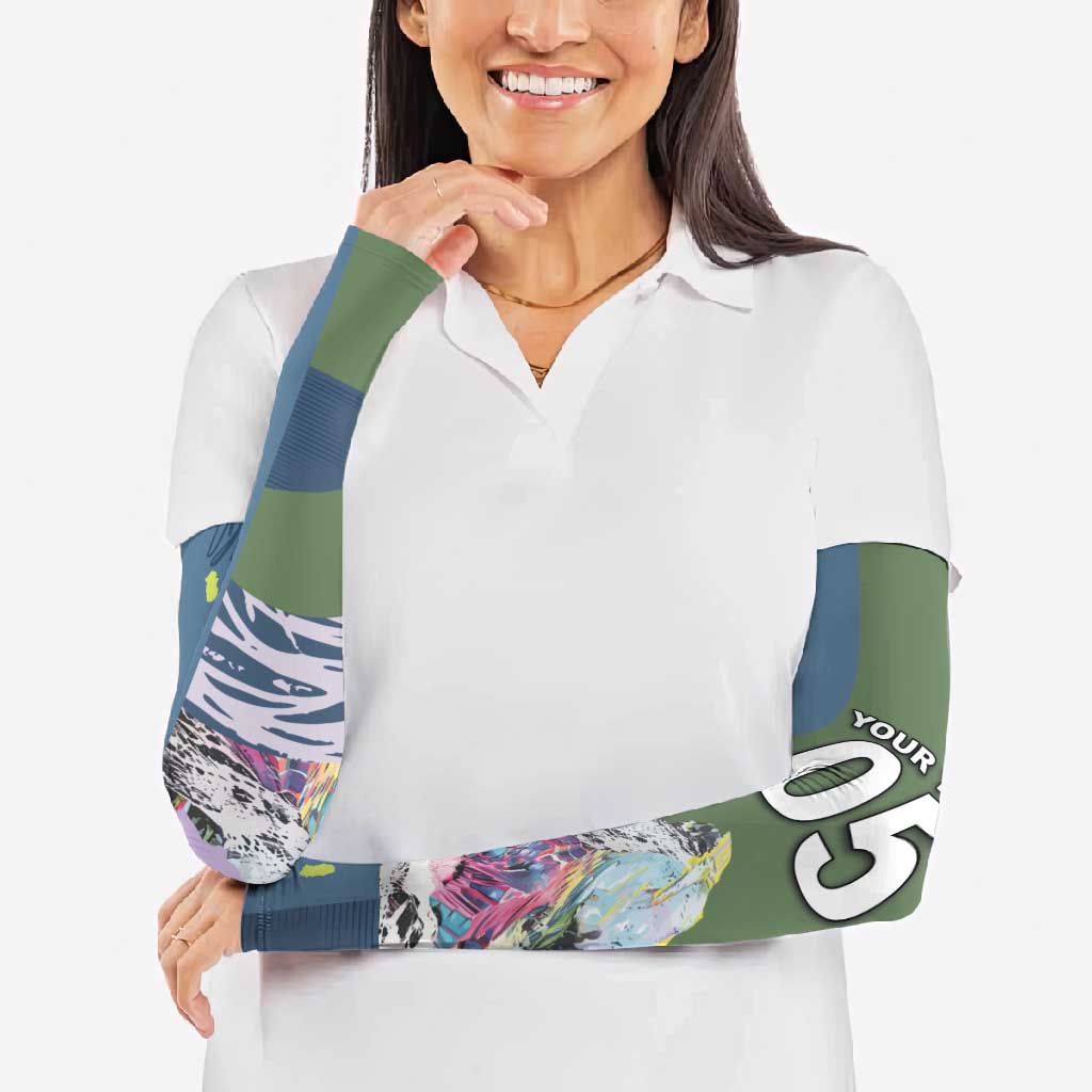 Custom Climbing Arm Sleeves Mountain Art Retro Style