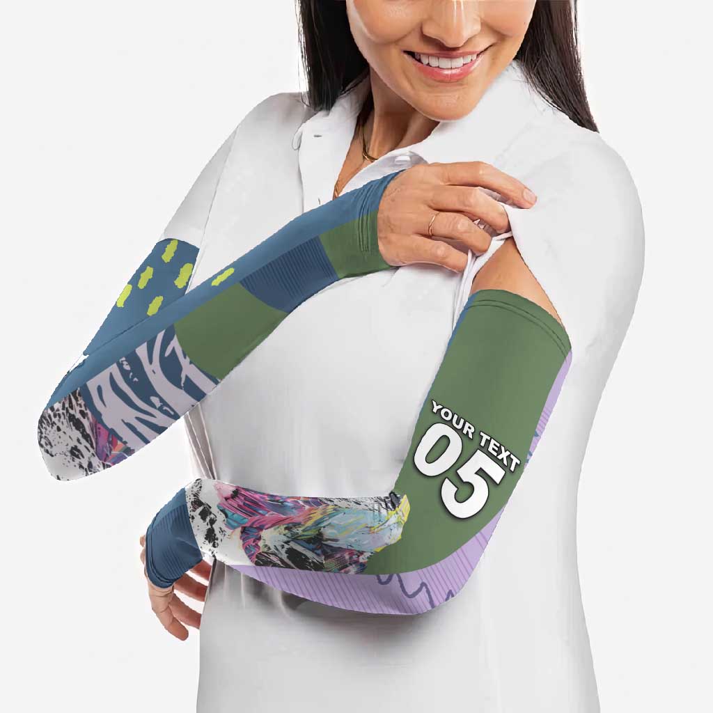 Custom Climbing Arm Sleeves Mountain Art Retro Style