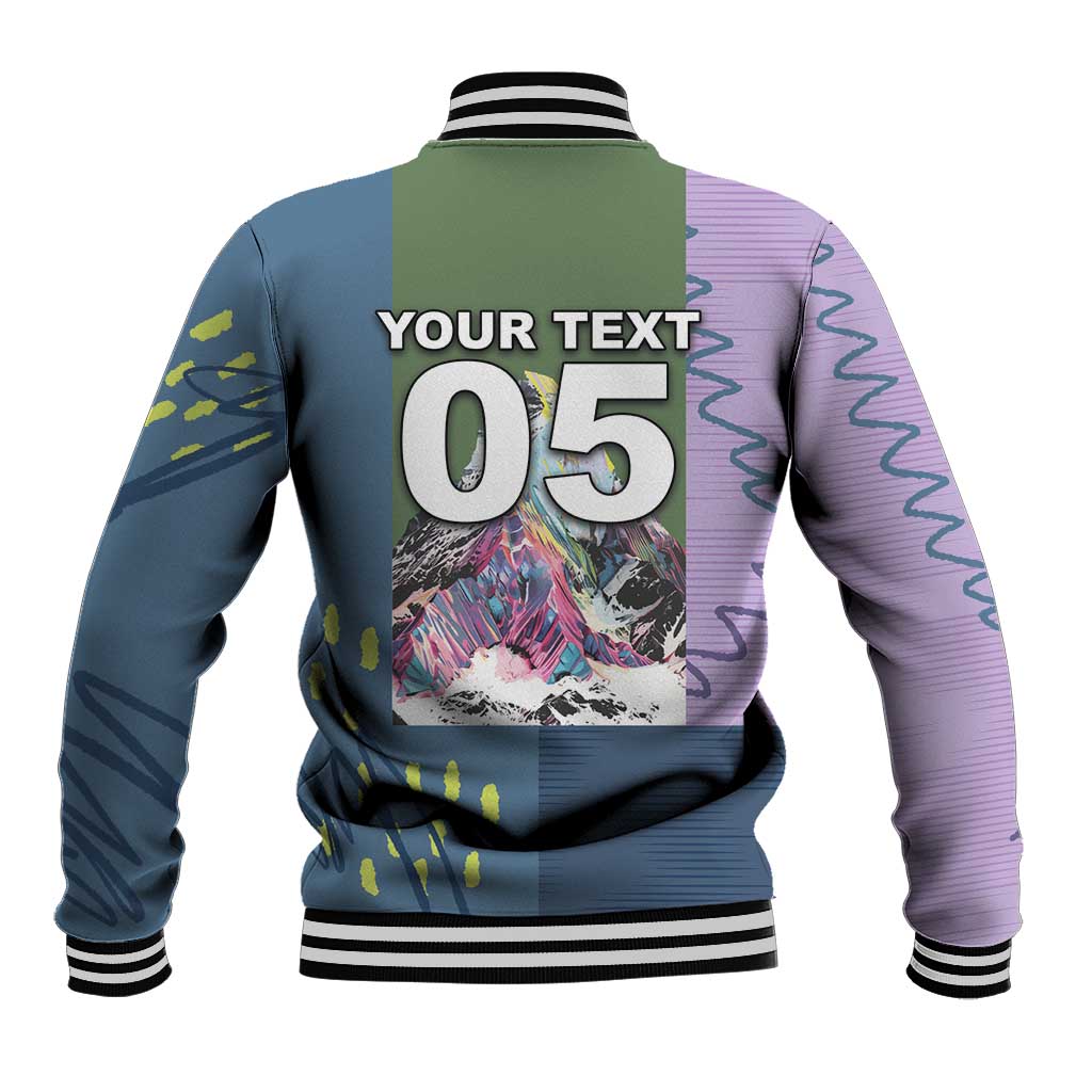 Custom Climbing Baseball Jacket Mountain Art Retro Style