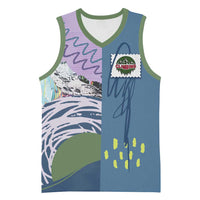 Custom Climbing Basketball Jersey Mountain Art Retro Style