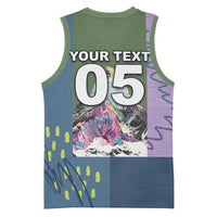 Custom Climbing Basketball Jersey Mountain Art Retro Style