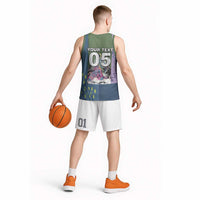 Custom Climbing Basketball Jersey Mountain Art Retro Style