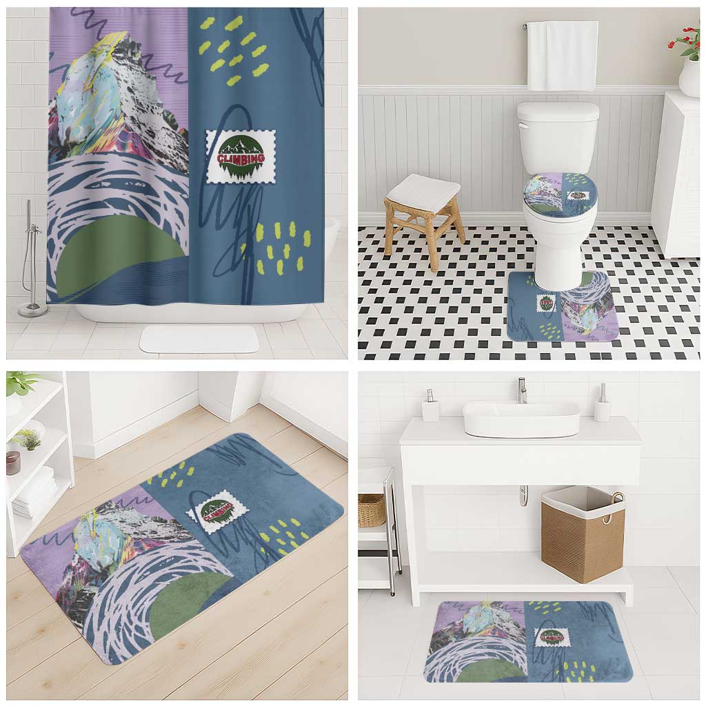 Climbing Bathroom Set Mountain Art Retro Style