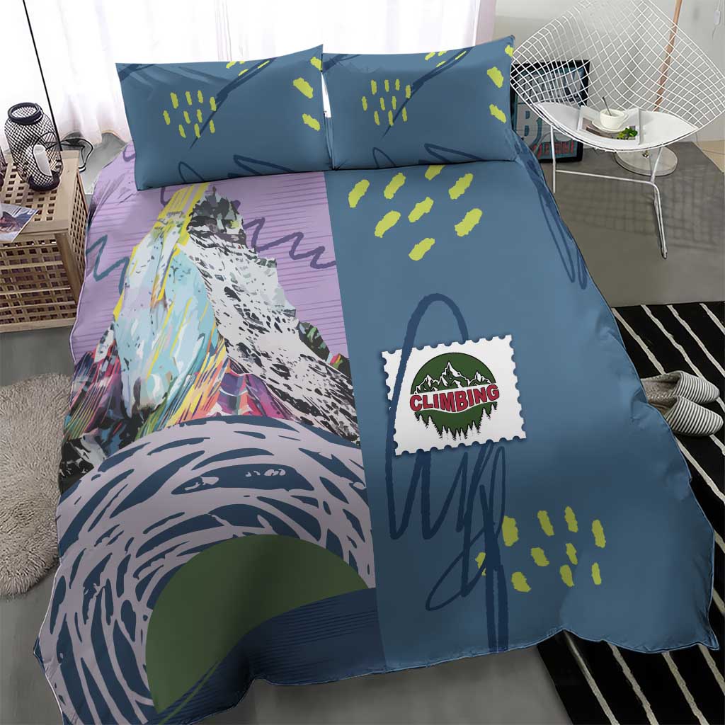 Climbing Bedding Set Mountain Art Retro Style