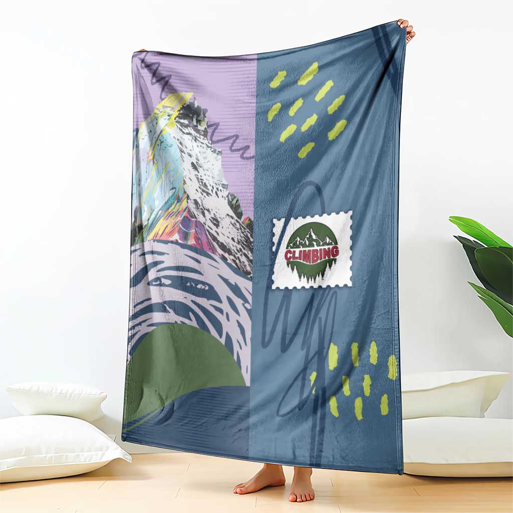 Climbing Blanket Mountain Art Retro Style