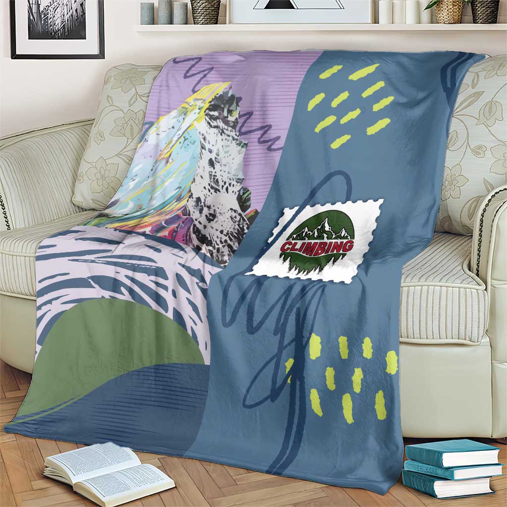 Climbing Blanket Mountain Art Retro Style