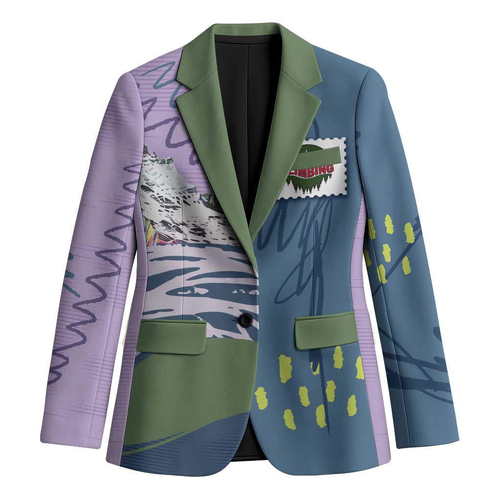 Custom Climbing Blazer Mountain Art Retro Style