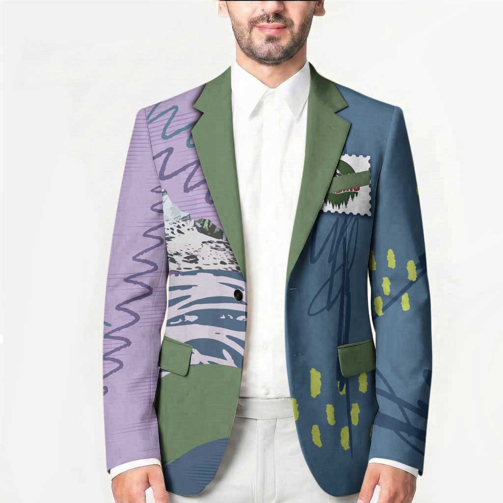 Custom Climbing Blazer Mountain Art Retro Style