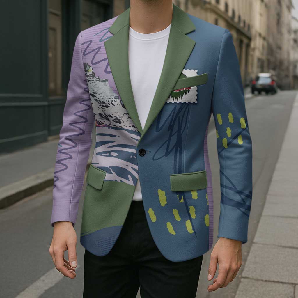 Custom Climbing Blazer Mountain Art Retro Style