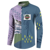 Custom Climbing Button Sweatshirt Mountain Art Retro Style