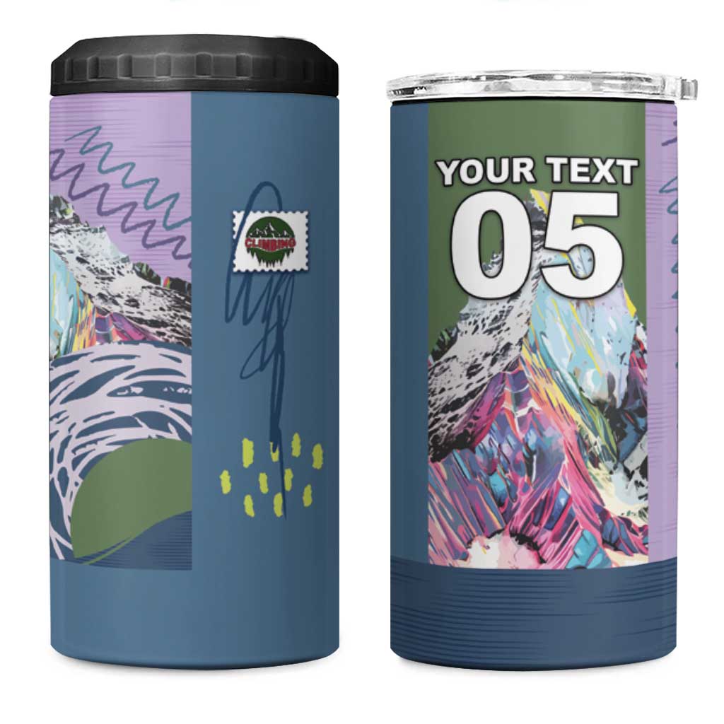 Custom Climbing 4 in 1 Can Cooler Tumbler Mountain Art Retro Style