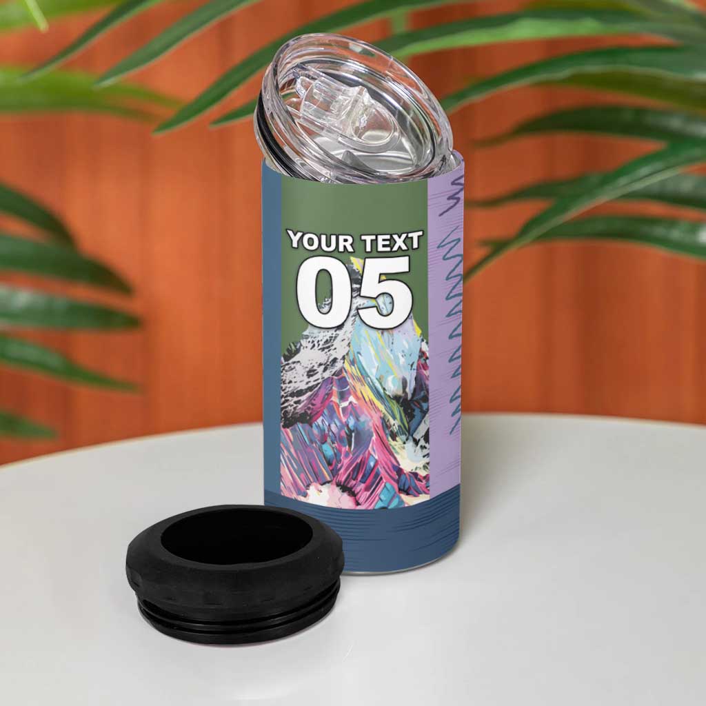 Custom Climbing 4 in 1 Can Cooler Tumbler Mountain Art Retro Style