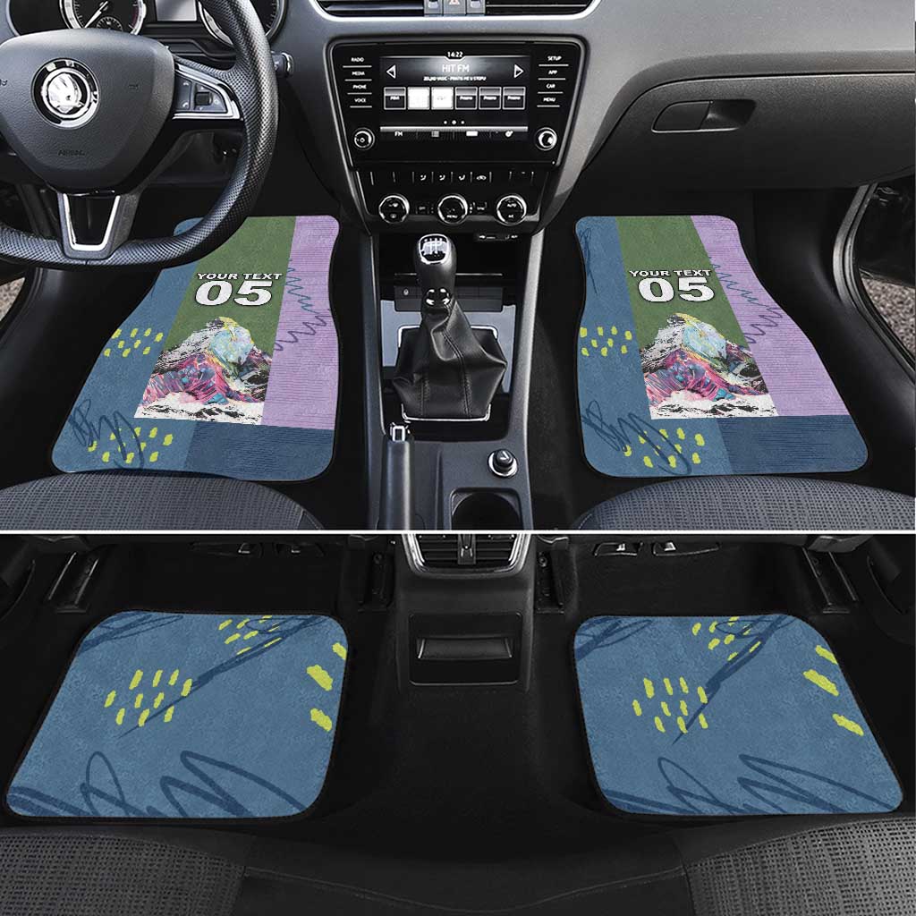 Custom Climbing Car Mats Mountain Art Retro Style