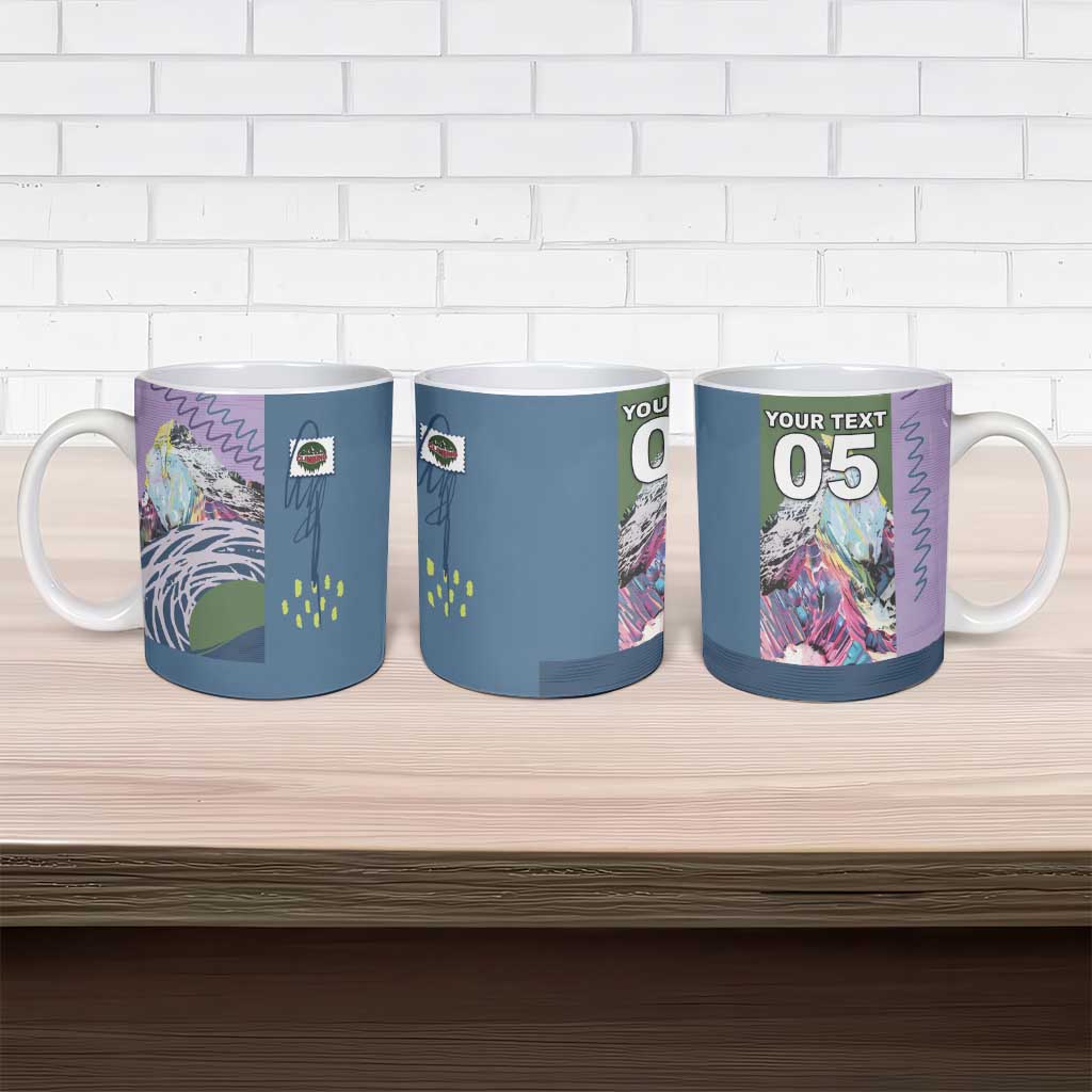 Custom Climbing Ceramic Mug Mountain Art Retro Style