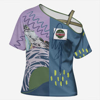 Custom Climbing Cross Shoulder Shirt Mountain Art Retro Style