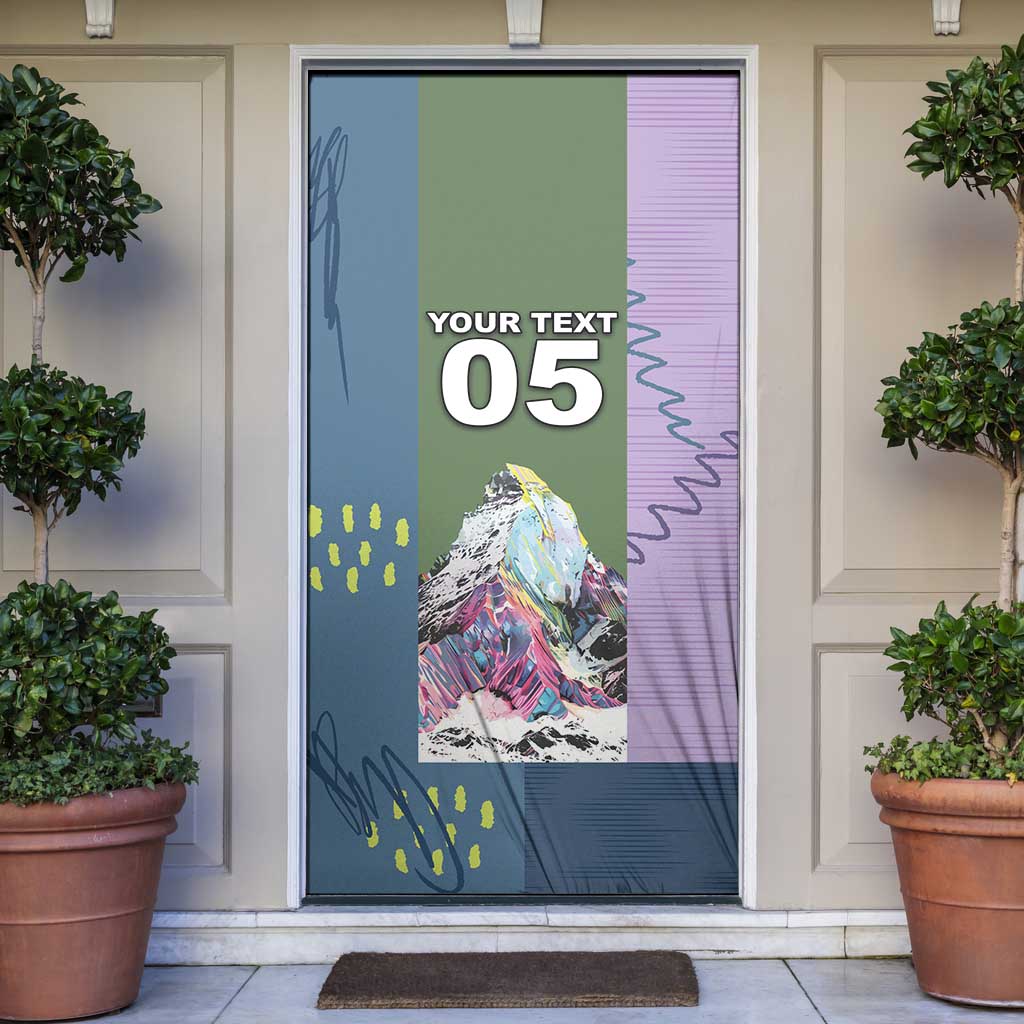 Custom Climbing Door Cover Mountain Art Retro Style