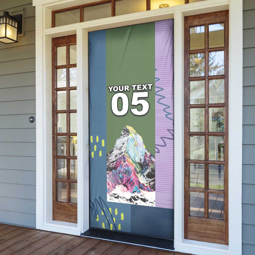 Custom Climbing Door Cover Mountain Art Retro Style