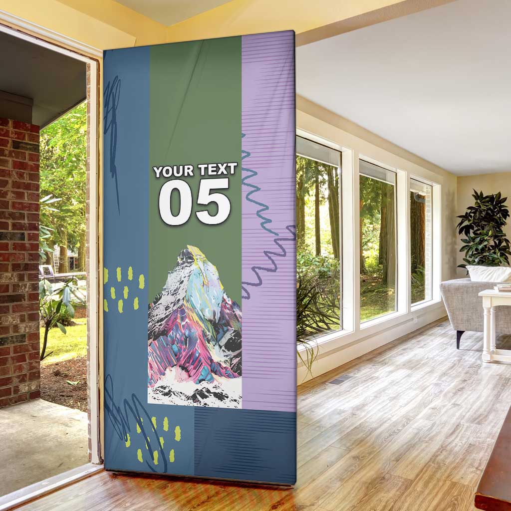 Custom Climbing Door Cover Mountain Art Retro Style