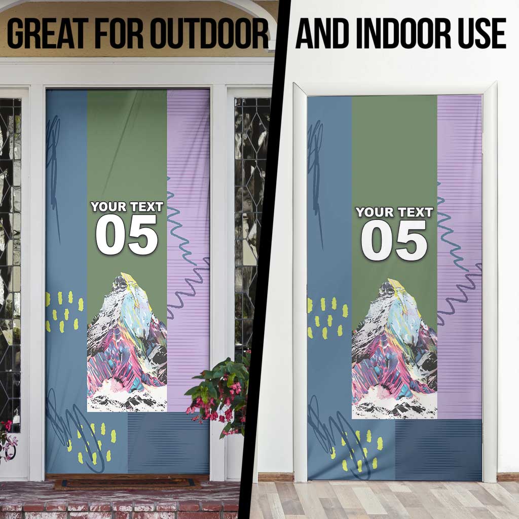 Custom Climbing Door Cover Mountain Art Retro Style