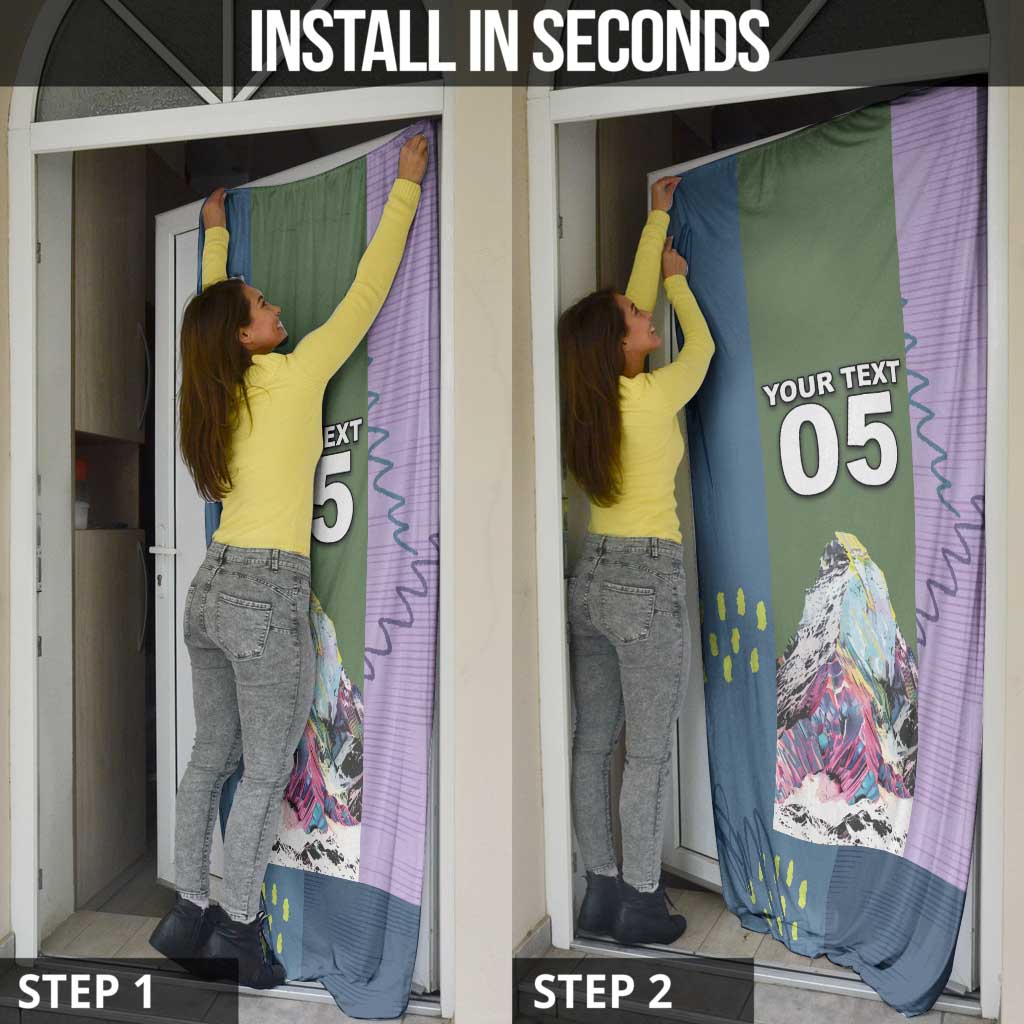 Custom Climbing Door Cover Mountain Art Retro Style
