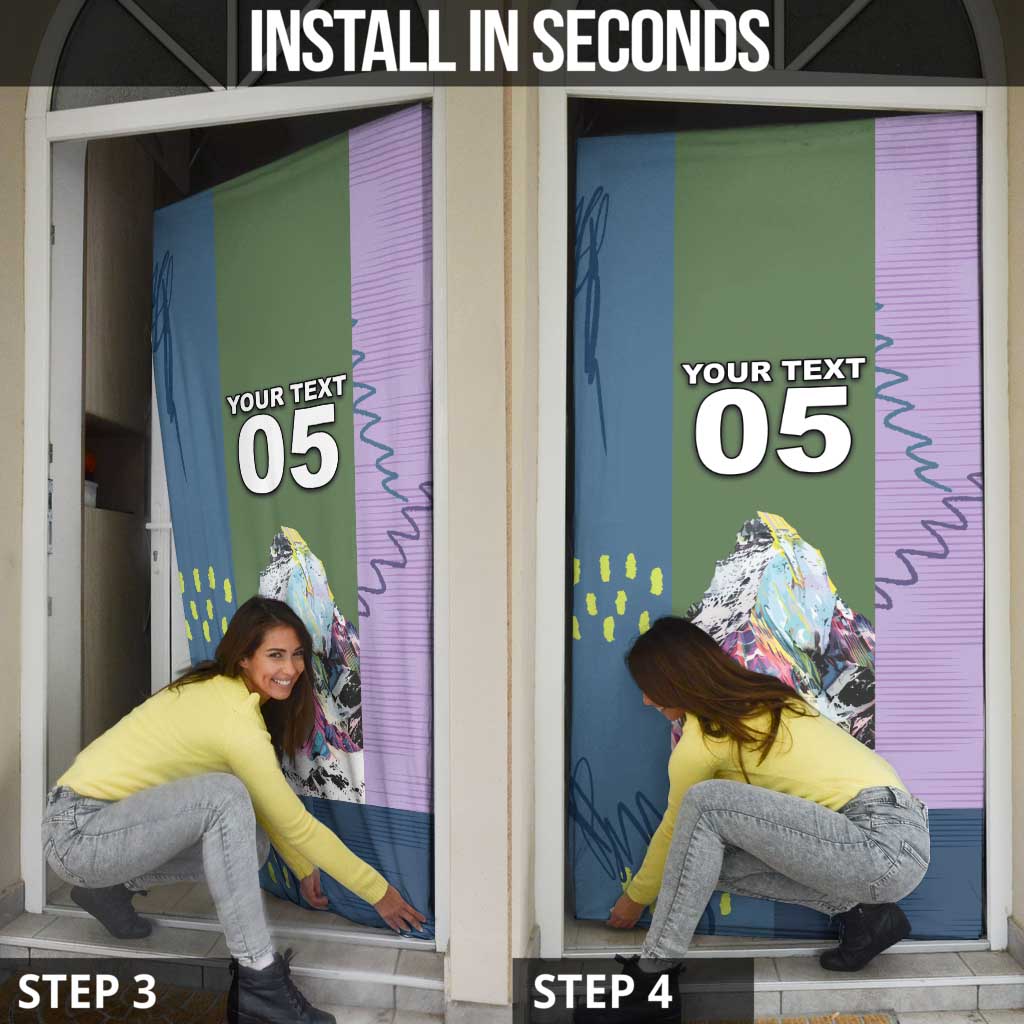 Custom Climbing Door Cover Mountain Art Retro Style