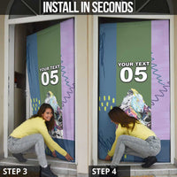 Custom Climbing Door Cover Mountain Art Retro Style