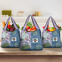 Climbing Grocery Bag Mountain Art Retro Style